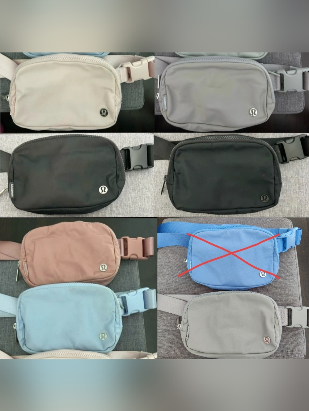 Lululemon Belt Bags 1L pink/blue/grey/black/green